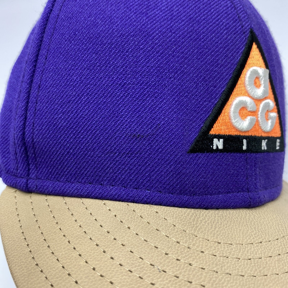 RARE NIKE TRUE ACG STRAPBACK LEATHER PURPLE TAN EMBROIDERED