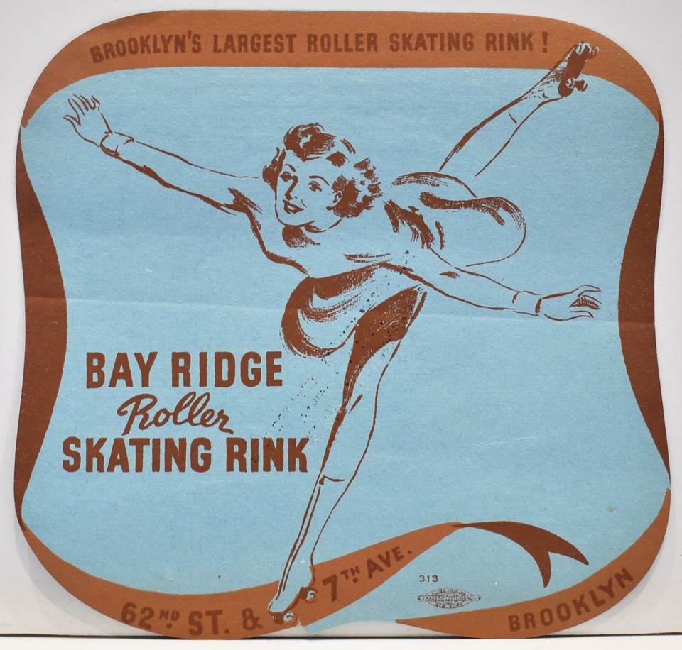 1948 Bay Ridge Roller Skating Rink Label 62 nd St & 7th Ave Brooklyn ...