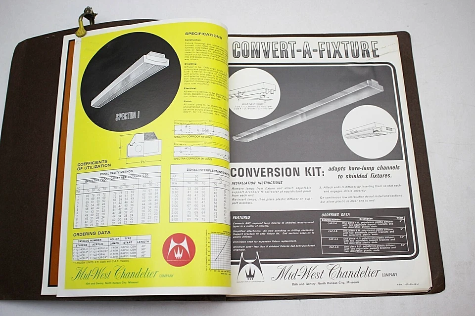 1971 Mid-West Chandelier Company Illustrated Catalog Aurora Fluorescent Fixtures - Image 4 of 4