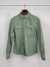 Sezane Paris Women's Green Cotton Jeans Denim Jaccket Long Sleeve Size EU 38