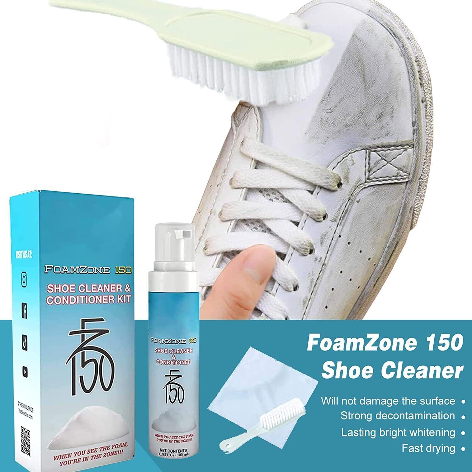 FZ150 Shoe Cleaner Kit FoamZone 150 White Shoe Cleaning Foam Zone 150