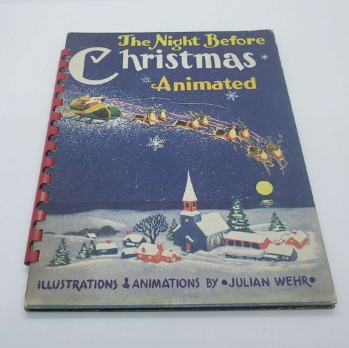 The Night Before Christmas Animated 1949 Julian Wehr Pop Up Vintage Spiral Bound - Picture 2 of 12