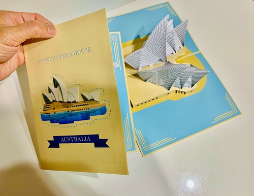 ORIGAMI POP CARDS Sydney Opera House Australia 3D Pop Up Greeting Card Blank Fun - 第 5/12 張圖片