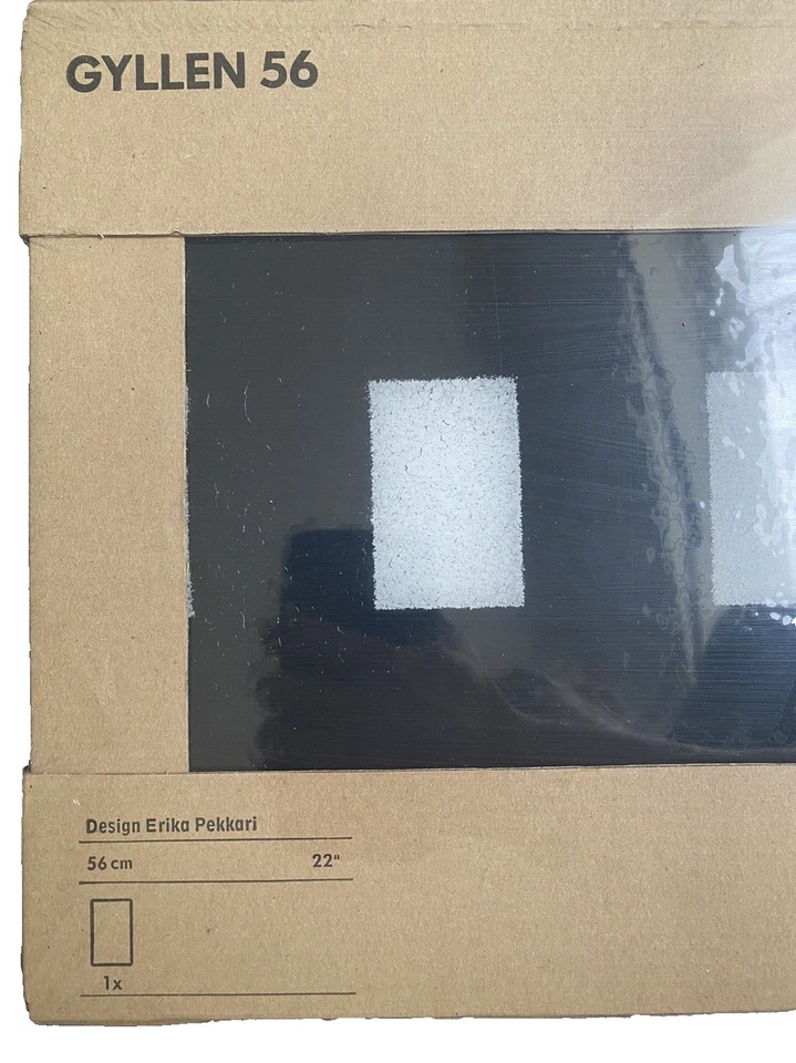 宜家 GYLLEN 56 玻璃灯面板盖壁灯 22 英寸现代黑色白色新品 — 第 3/4 张图片