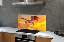 Parete posteriore cucina Tulup paraspruzzi in vetro 120x60 Clouds sky dragon