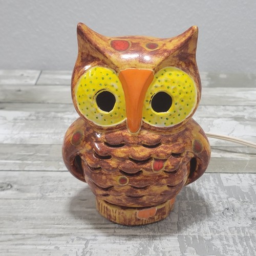 Owl Lamp - Vintage Ceramic Nightlight Table Lamp - 6" Tall - Picture 16 of 16