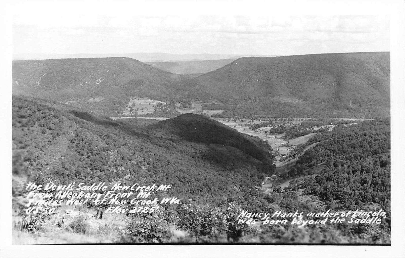 The Devil's Saddle New Creek Mountain WV West Virginia RPPC c1950
