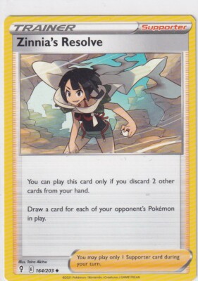 Pokemon Karte Drachenwandel Nr. 164/203 Zinnia's Resolve englisch