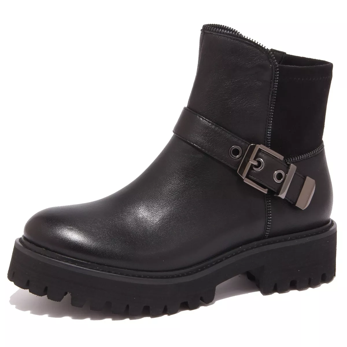 8652P biker MASSIMO SANTINI nero stivaletto donna boot woman