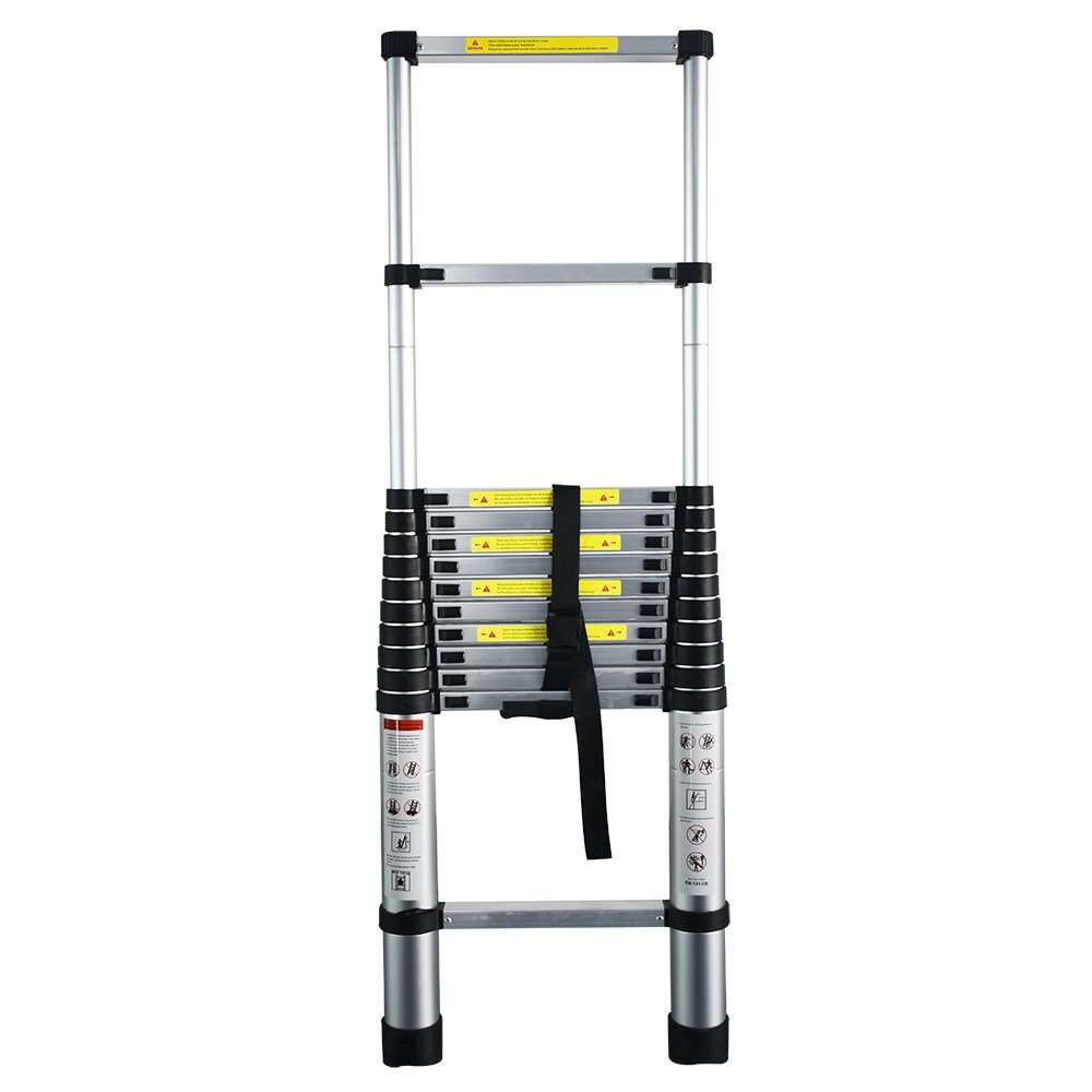 12.5FT Aluminum Multi Purpose Telescopic Extension Ladder Heavy Duty