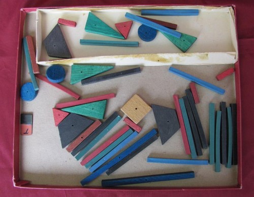 1956 VINTAGE BULGARIAN CHILD EDUCATIONAL GAME WOODEN CONSTRUCTOR w/BOX - Picture 5 of 6