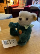 steiff teddy bear Dolly 6 1/2 Inches Tall Jointed green and white Mohair