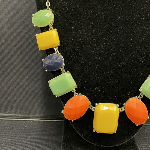 Multi Color Colorful Plastic Shapes Necklace Costume Jewelry 21” Vintage 1970s - Picture 2 of 8