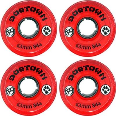 dogtown ウィール　63mm 84a Dogtown Skateboards K-9 Clear Red Skateboard Wheels - 63mm 84a