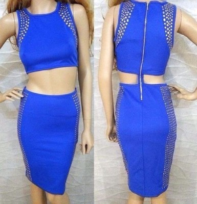 stud embellished bodycon dress