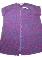 NWT Prologue Womens Size S Shirt Dress Purple Short Sleeve Button Front Casual