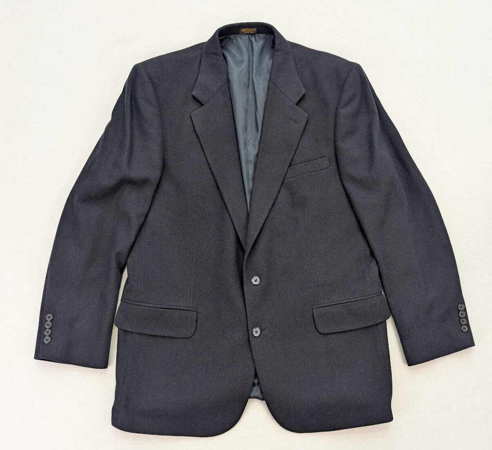 Chaqueta Blazer Abrigo Deportivo Oscar de la Renta Para Hombre Talla 43L Mezcla Lana Cachemira Azul Foto 2 de 4