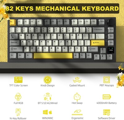 Ajazz AK820 Pro 75% Mechanical Keyboard with Screen & Knob Hot