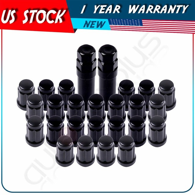 24 X + 2 Keys 12x1.5 Black 6 Spline Lug Nuts For Toyota Tundra FJ