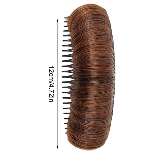 Women Volume Bump Inserts Hair Bun False Hair Clip Hair Pad Styling Tool - Foto 12 di 16