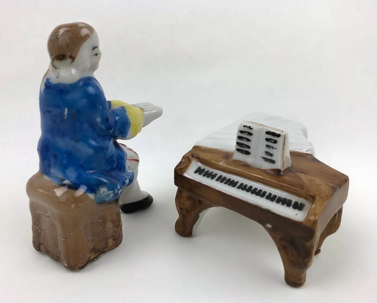 VTG MADE IN OCCUPIED JAPAN PORCELAIN PIANIST VICTORIAN MAN PIANO