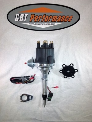 Small Cap CHEVY INLINE 6 Cylinder 235 Black HEI Distributor - CRT PERFORMANCE