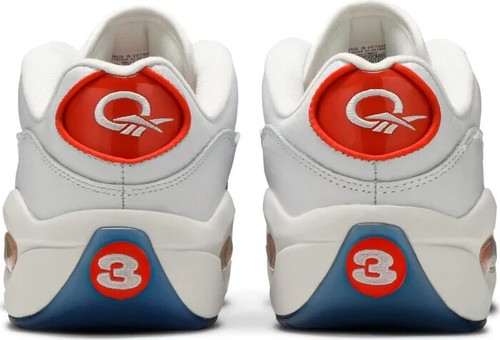 BIG KIDS REEBOK QUESTION LOW BASKETBALL FY2344 WHITE PATENT ORANGE SZ 5.5 /Wmn 7 - Picture 6 of 7