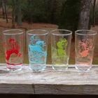 Vintage Set of 4 Different LIL ABNER Comic Series Character GLASS TUMBLERS 1949