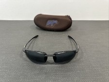 Maui Jim Sunglasses Rimless MJ 407-02 Hookipa Black Frames Gray Lens 64/15 130
