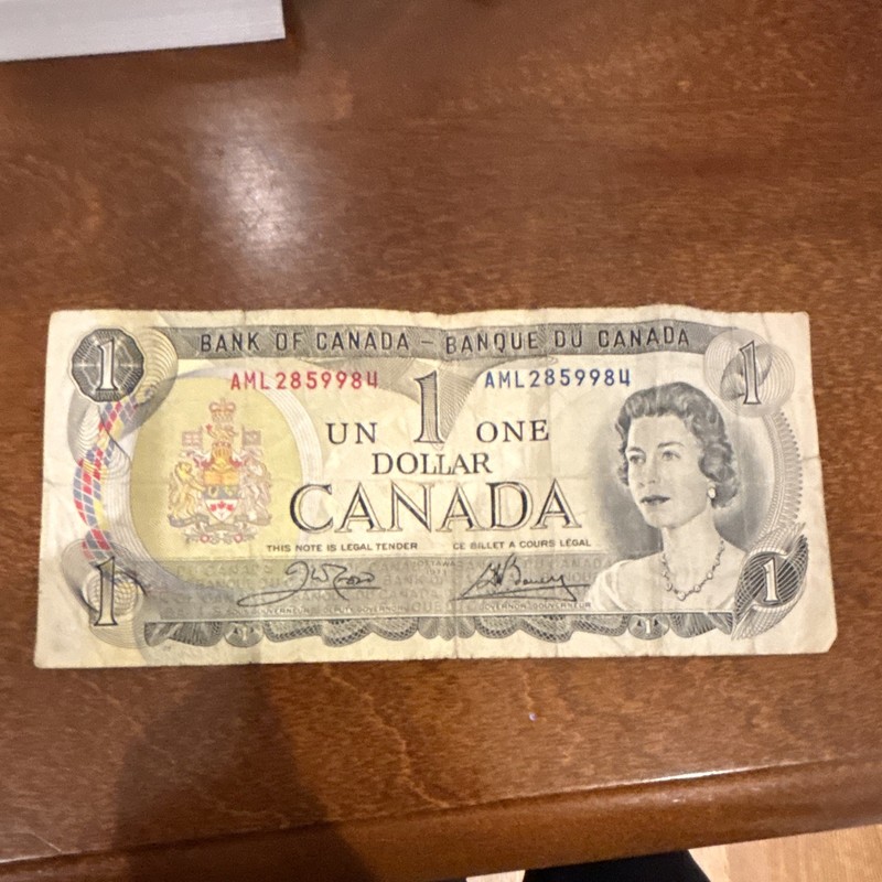 Bank of Canada Canada $1 Banknote 1973 uncirculated