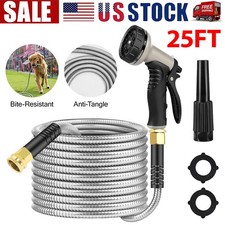 25 Feet Heavy Duty Flexible Expandable Stainless Steel Garden Water Hose