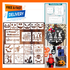 Halloween Stencils Set 18 Pieces Reusable Wood Surface Painting Decor Crafts