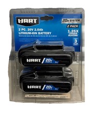 HART HPB22 2-Pack 20V 2.0Ah Lithium-Ion Batte...