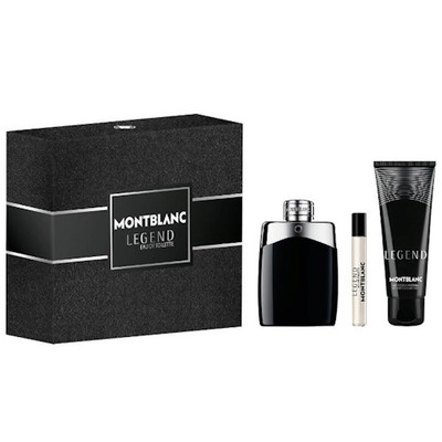 Mont Blanc Legend 3pc Gift Set Cologne 3.3 oz + Mini Spray + Shower Gel for Men