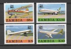 Zambia: Mi.No.  425-28 Planes MNH