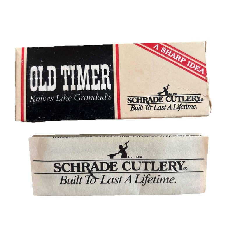 VINTAGE SCHRADE OLD TIMER 36OT SADDLEMAN EMPTY POCKET KNIFE BOX & PAPERWORK USA