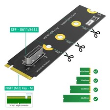 PCI-e 4.0 x4 to OcuLink SFF-8612 4i Host Adapter For M.2 NVME Key M to SFF-8611