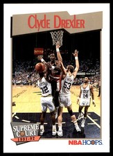 Clyde Drexler 1991-92 Hoops #491 Trail Blazers NBA READ FREE SHIP AutographDen