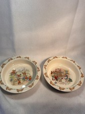 2 Royal Doulton 1936 Bunnykins Fine Bone China Cereal/Bowl/Baby Feeding Bowls