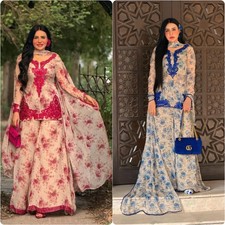 SALWAR KAMEEZ PAKISTANI INDIAN WEDDING PARTY WEAR BOLLYWOOD SUIT SHARARA PLAZZO