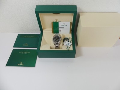 2018 Rolex SS 36mm Datejust black Index Smooth Bezel Oyster 116200 b/p