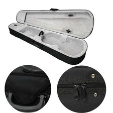 Professional Sturdy 4/4 Cloth Fluff Triangle Shape Silver Gray Violin Case Black