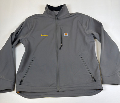 Carhartt Mens XL Rain Defender Relaxed Fit Softshell Jacket Gray Epiroc Logo