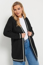 Yours Curve Women's Plus Size Contrast Knitted Cardigan