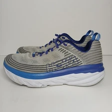 Hoka One One Men's Size 11 Bondi 6 Walking Shoes Running Gray Blue Sneaker