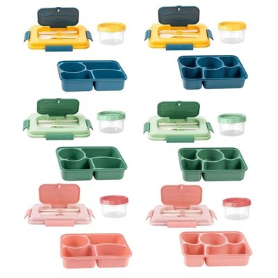 Leak Proof Divided Storage Container With Soup Pot And Cutlery Lunch Box