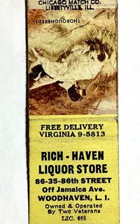 WOODHAVEN LONG ISLAND NY 1940’S RICH HAVEN LIQUOR STORE 86th ST. & JAMAICA