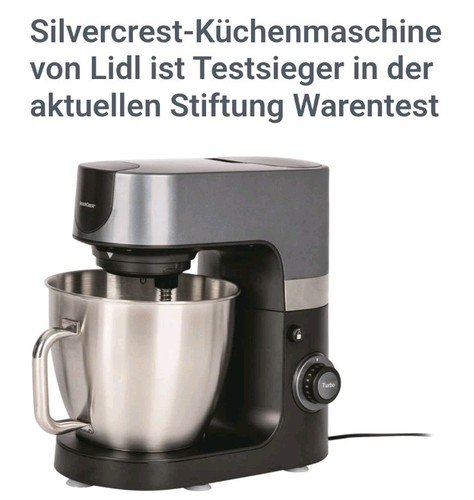 Silvercrest Küchenmaschine 6.3L Edelstahl Mixer 1.5L Glas Testsieger OVP NEU