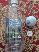 Greenbrier Resort Hotel Classic Golf Plastic Water Bottle & Logo Ball & Marker