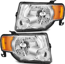 Lbrst Headlight Assembly Fit 2008-2012 For Escape Side Headlight Chrome Housing